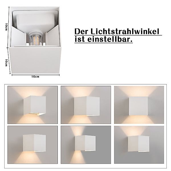 ZMH LED Wandleuchte Aussen Wandlampe: Außenwandleuchte Innen Up Down Modern günstig online kaufen