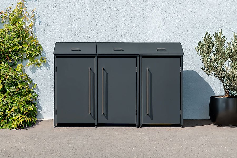 Westmann Mülltonnenbox Moderna 3 x 240, Anthrazit 83 cm x 211 cm x 135 cm günstig online kaufen