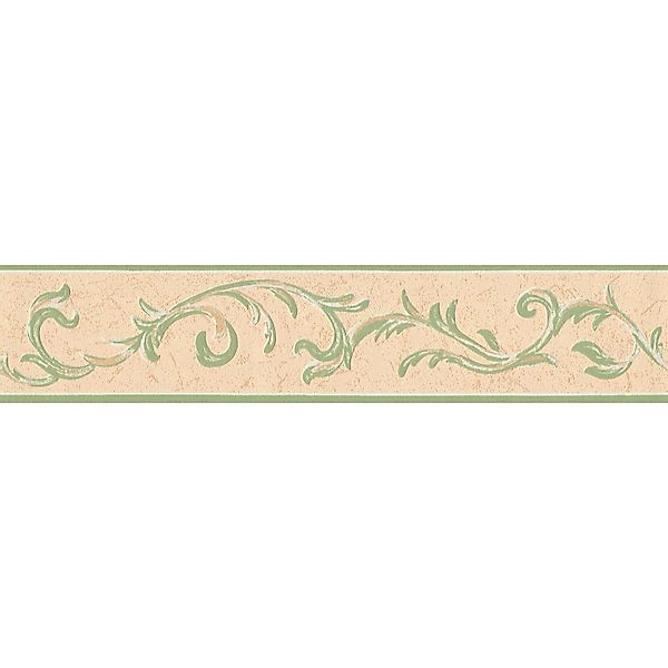 Bricoflor Mediterrane Tapeten Bordüre in Beige und Grün Küchen Bordüre mit günstig online kaufen