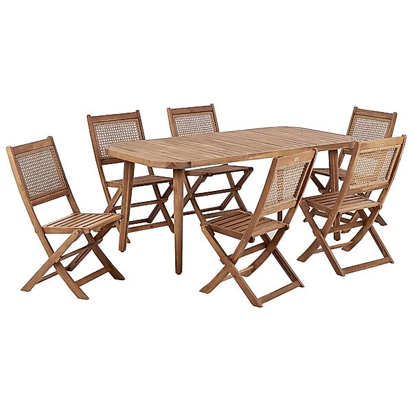 Beliani Gartentisch Set PARAGGI Heller Holzfarbton günstig online kaufen