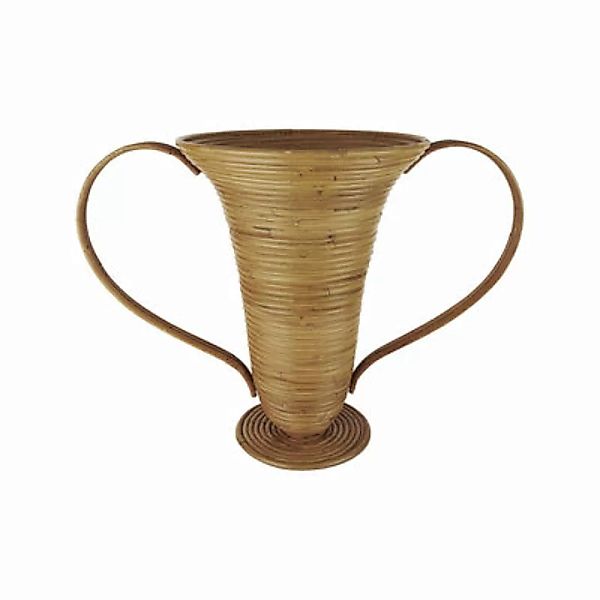 Vase Amphora Large faser braun / Rattan - H 41 cm - Ferm Living - Braun günstig online kaufen