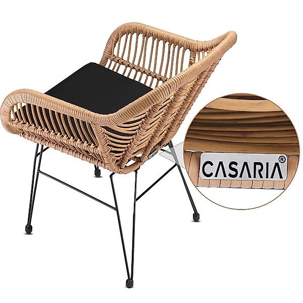 Casaria Balkonset Bali, (3-tlg), Rattan-Optik 5cm günstig online kaufen