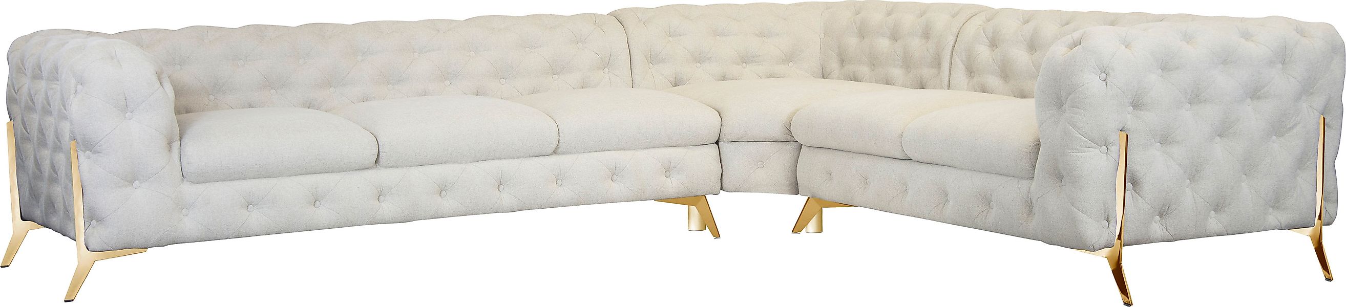 Leonique Chesterfield-Sofa »Amaury L-Form«, großes Ecksofa, Chesterfield-Op günstig online kaufen
