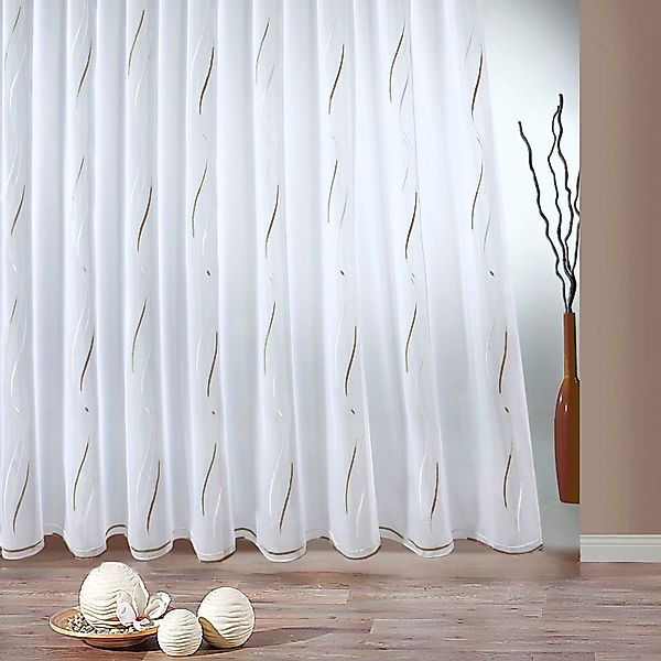 Weckbrodt Gardine »VIVIEN«, (1 St.), echte Stickerei, Voile, Allover, Motiv günstig online kaufen