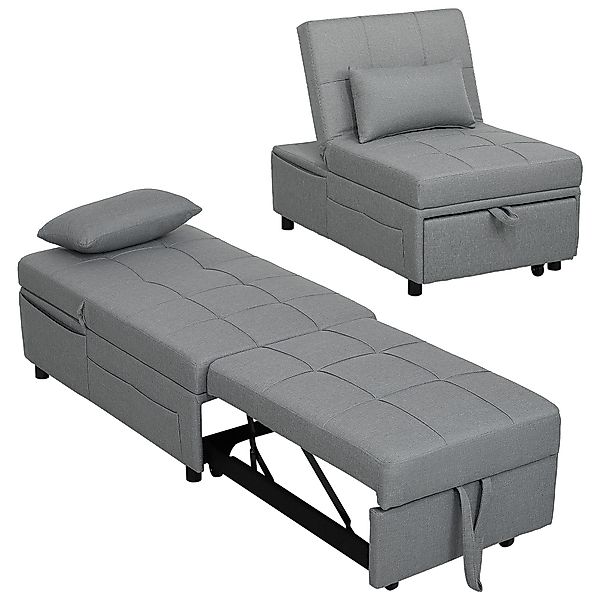 HOMCOM Sessel 3-in-1, mit Bettfunktion, Seitentasche, günstig online kaufen