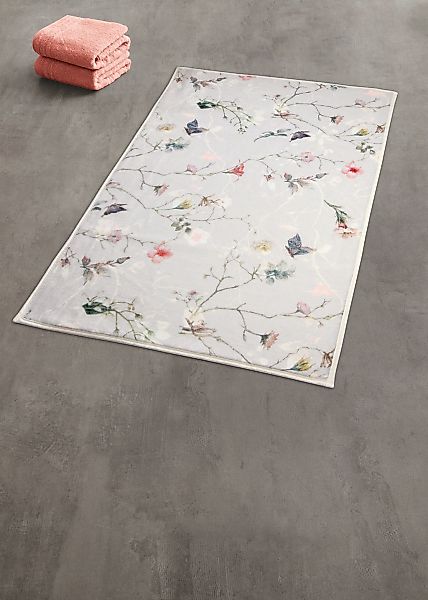 Kleine Wolke Badematte "Flores" Höhe 5 mm rutschhemmend beschichtet fußbode günstig online kaufen
