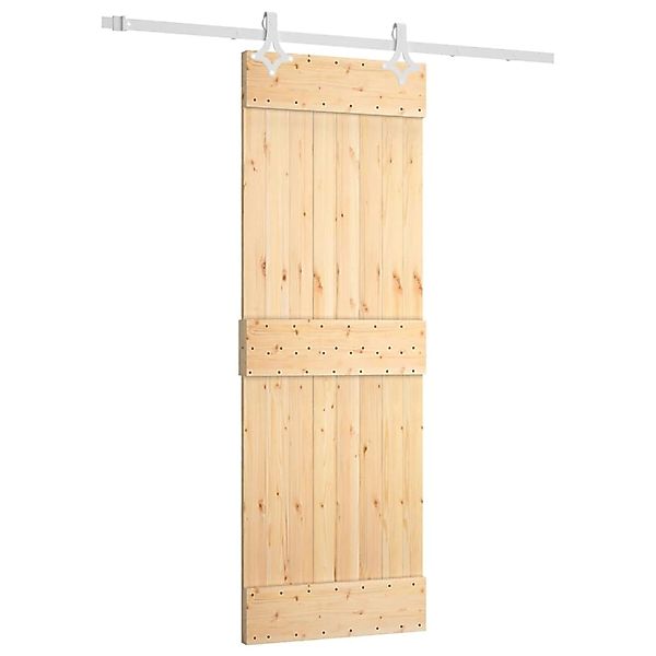 vidaXL Schiebetür mit Beschlag 70x210 cm Massivholz Kiefer 3203161 günstig online kaufen