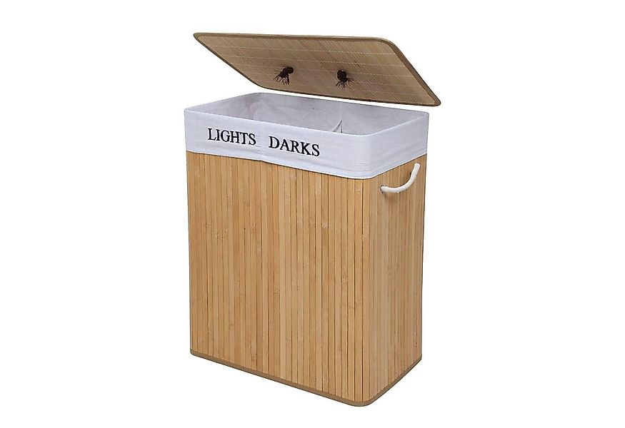 Mondeer Wäschekorb 100L (1 St), aus Bambus Faltbarer Wäschesammler mit 2 Fä günstig online kaufen