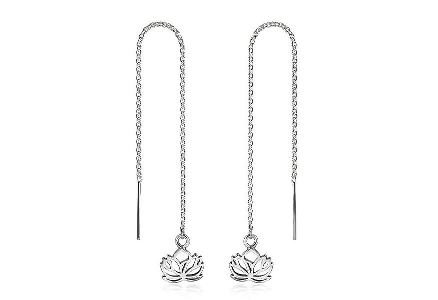 Materia Paar Ohrhänger Lotus Blume Blüte Durchzieher antik SO-114, 925 Ster günstig online kaufen