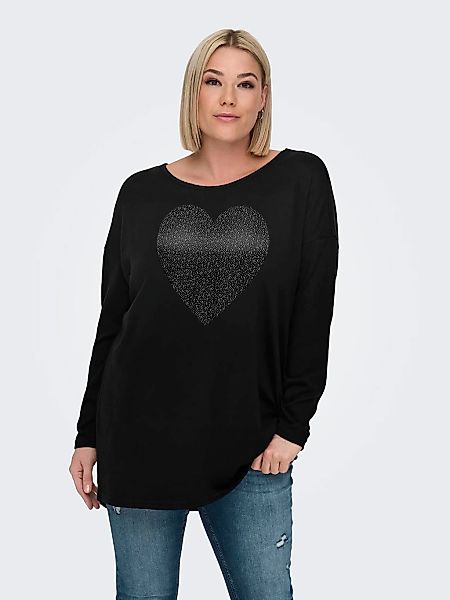 ONLY CARMAKOMA Langarmshirt "CARALBA LS LONG TOP JRS", mit Glitzernieten günstig online kaufen