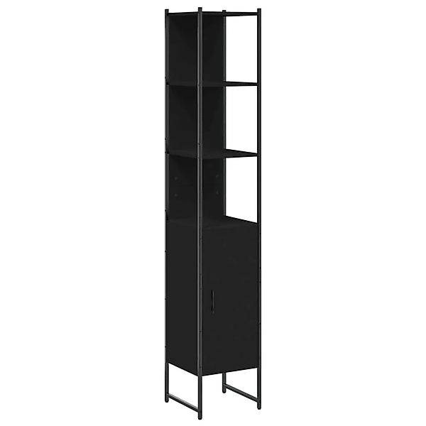 vidaXL Badschrank Schwarz 33x33x185,5 cm Holzwerkstoff 842471 günstig online kaufen