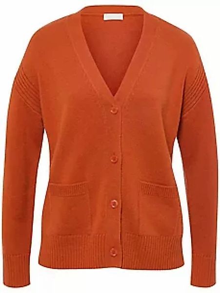 Strickjacke V-Ausschnitt include orange günstig online kaufen