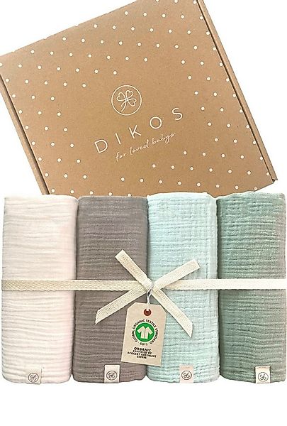 Babydecke Mulltücher 4er-SET gekreppt, Spucktuch 64x64 100% GOTS BIO-Baumwo günstig online kaufen