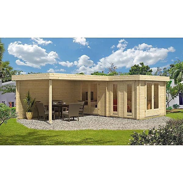 Finntherm Gartensauna Quinta ISO Naturbelassen Wandstärke 44 mm 520 cm x 72 günstig online kaufen