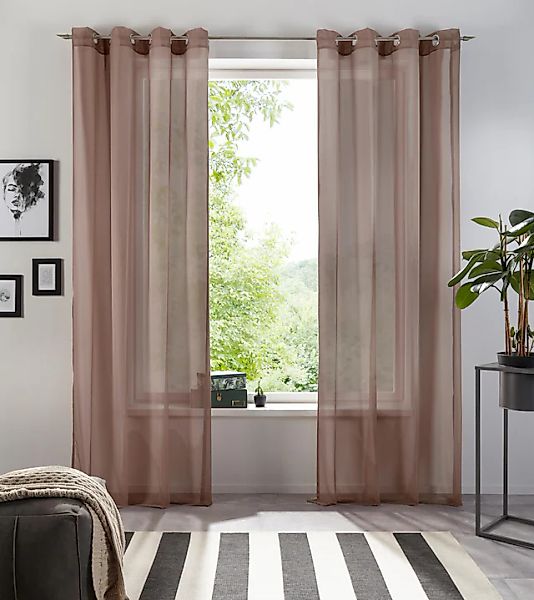 my home Gardine »XANA mit Ösen, Kräuselband oder Schlaufen« Ösen 1 Stk. tlg günstig online kaufen