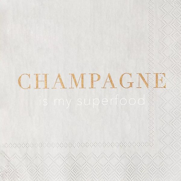 Cocktailserviette 25x25 Champagne is my superfood günstig online kaufen