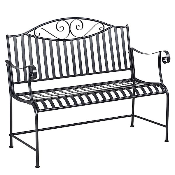 Outsunny Gartenbank Metallbank Stahlrahmen mit Armlehne günstig online kaufen
