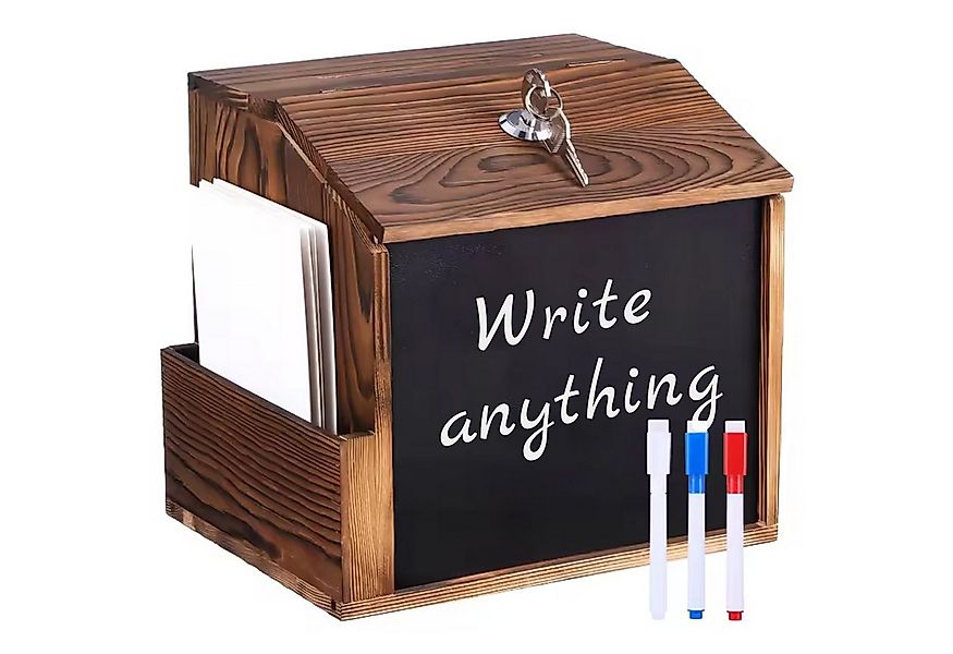 Refined Living Briefkasten Vorschlagsbox Abschließbar Briefkasten Holz Wand günstig online kaufen