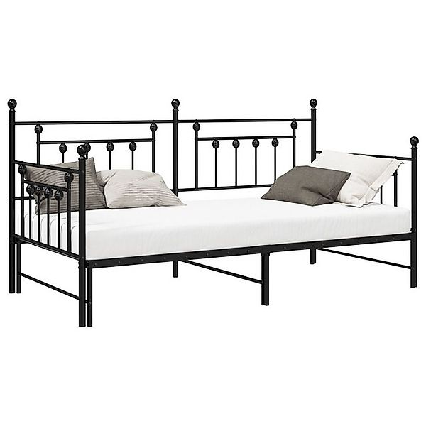 vidaXL Bett Betten & Bettgestelle Schwarz Stahl 107 x 203 cm (1-tlg) günstig online kaufen