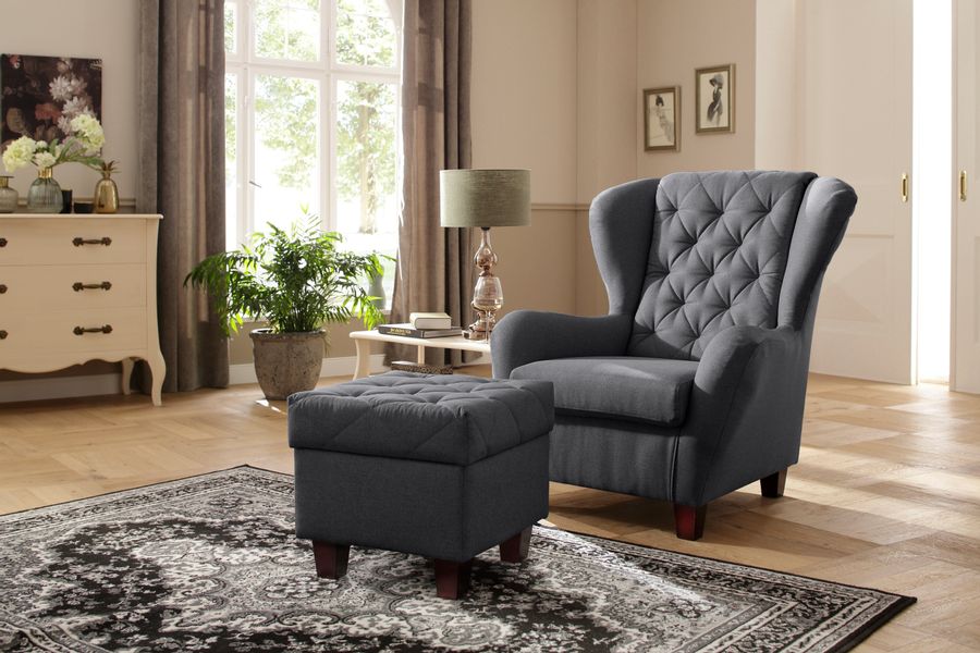 Home affaire Ohrensessel "Alexandra" incl. Hocker, mit Steppung, in vielen günstig online kaufen