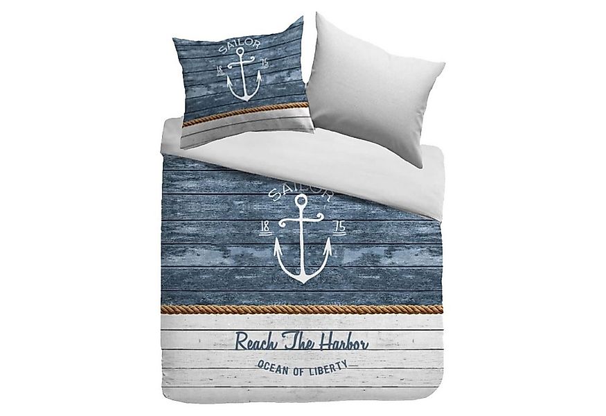 Sognamo Bettwäsche Skjern Multi, Renforcé, 2 teilig, Seefahrt, Ozean, Hafen günstig online kaufen