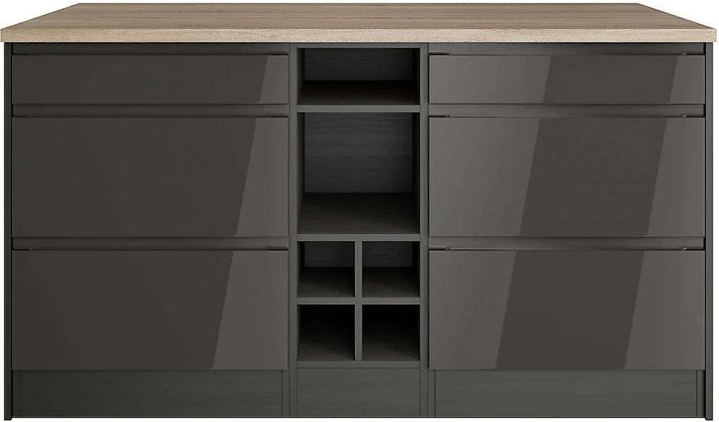 KOCHSTATION Kücheninsel "KS-Virginia" Breite 153 cm, MDF-Fronten, Flaschenr günstig online kaufen