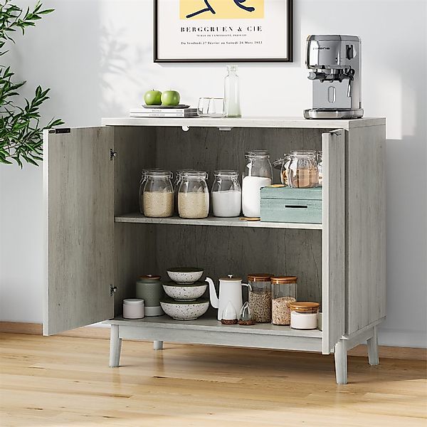 MODFU Stauraumschrank Seitenschrank,Aufbewahrungsschrank (Waschgraues Buffe günstig online kaufen