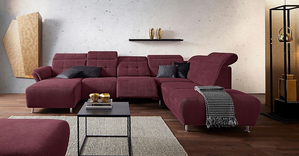 Home affaire Wohnlandschaft "Manhattan U-Form" 2 Sitze mit elektrischer Rel günstig online kaufen