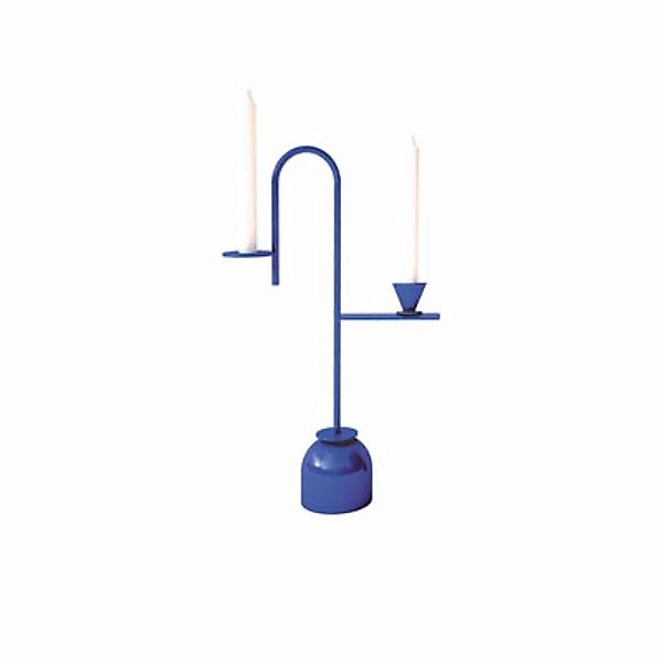 Kerzenleuchter Blue Small metall blau / L 26 x H 43 cm - Metall - Cappellin günstig online kaufen