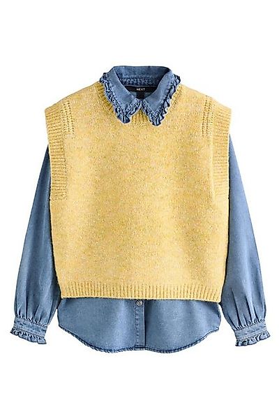 Next Pullunder Pullover mit Denim-Hemd-Detail und günstig online kaufen