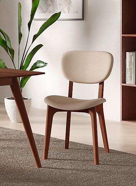 INOSIGN Stuhl "COZY Made in Italy" (Set) 2 Stk. Microfaser Gestell in Buche günstig online kaufen