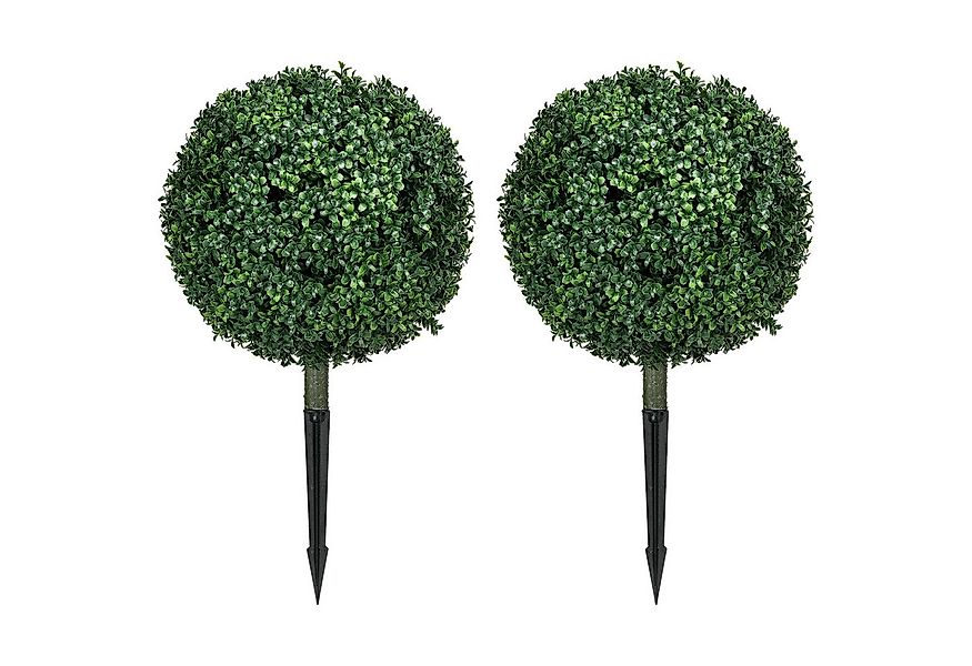 Kunstpflanze 2St künstlicher Buchsbaum, 70 cm, wetterfest & pflegeleicht, W günstig online kaufen