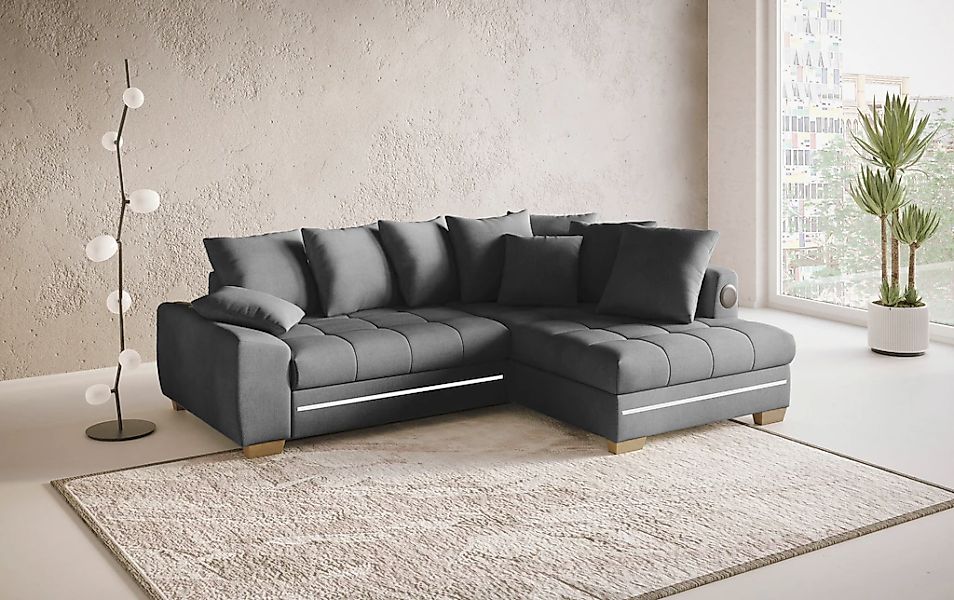 Mr. Couch Ecksofa »Nikita II, L-Form«, mit Kaltschaum, RGB-LED, Soundsystem günstig online kaufen
