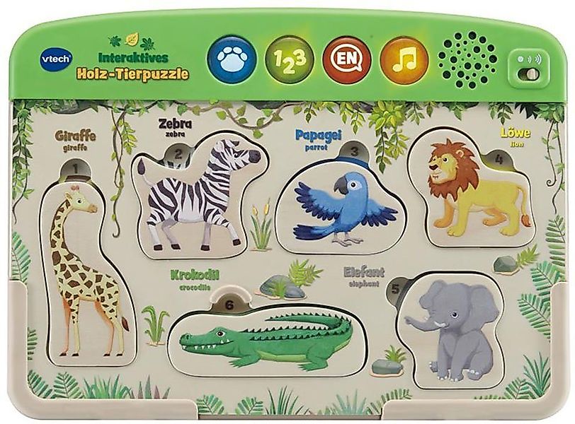 Vtech® Steckpuzzle VTechBaby, Interaktives Holz-Tierpuzzle, 6 Puzzleteile, günstig online kaufen