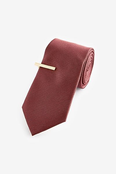 Next Krawatte Struktur-Krawatte mit Krawattenklammer (2-St) günstig online kaufen