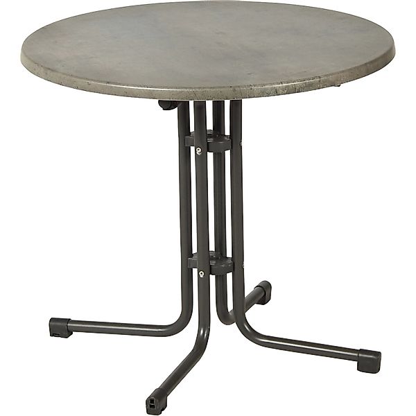 Acamp Klapptisch piazza Rund Anthrazit-Cemento 80 cm x 80 cm günstig online kaufen
