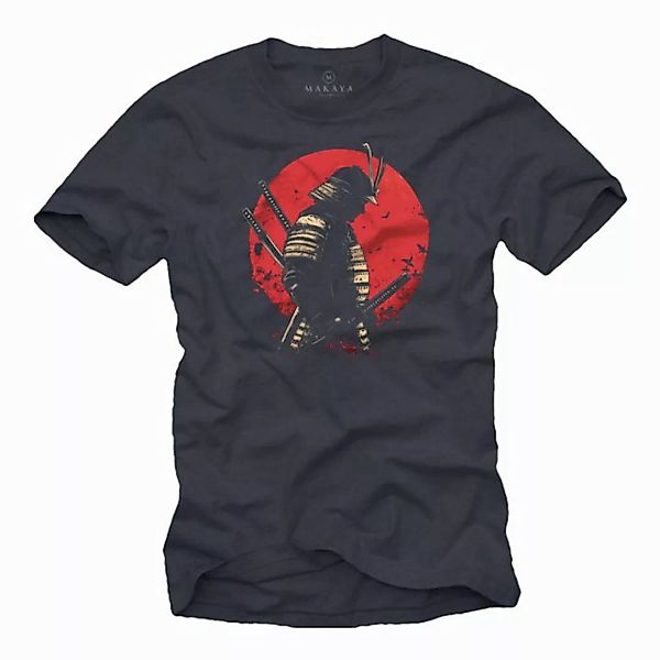 MAKAYA Print-Shirt Japan Style Samurai Design Anime Motiv Dragon Krieger (S günstig online kaufen