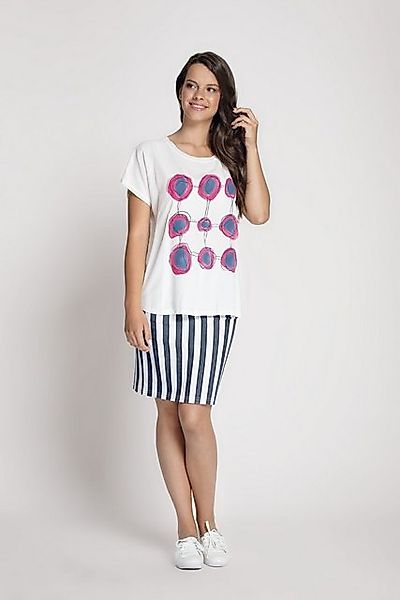 MODEE Blusenshirt mit mehrfarbigen Kreise-Print in Baumwoll-Viskose-Mix Fro günstig online kaufen
