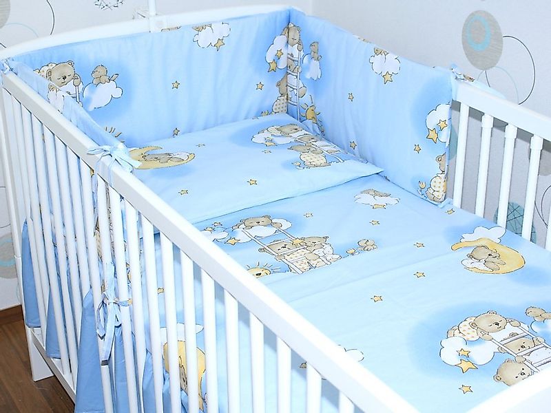 Primawela Babybettwäsche Baby Bettset- 6 teiliges Set mit Vollstoff Himmel günstig online kaufen