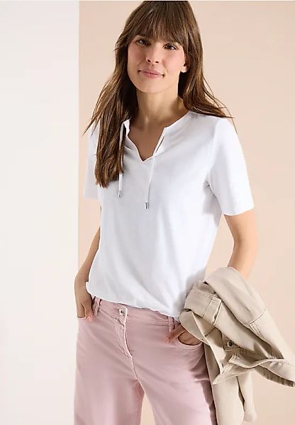 CECIL Kurzarm Shirt mit Split Neck günstig online kaufen