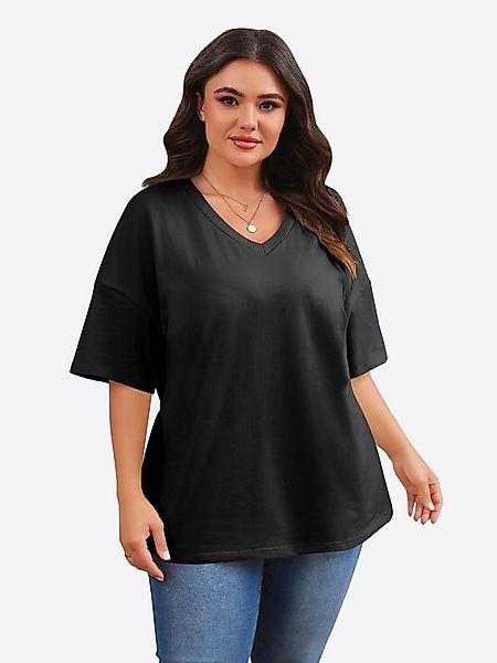 Imily Bela T-Shirt Damen Oversized Freizeittops mit halben Ärmeln (Packung, günstig online kaufen