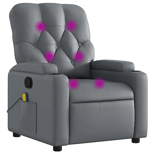 vidaXL Massagesessel Relaxsessel Grau Kunstleder 3206086 günstig online kaufen