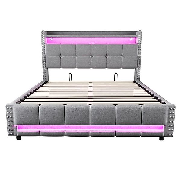 Gotagee Polsterbett Erwachsenenbett Doppelbett Schlafzimmer Bett Leinenstof günstig online kaufen