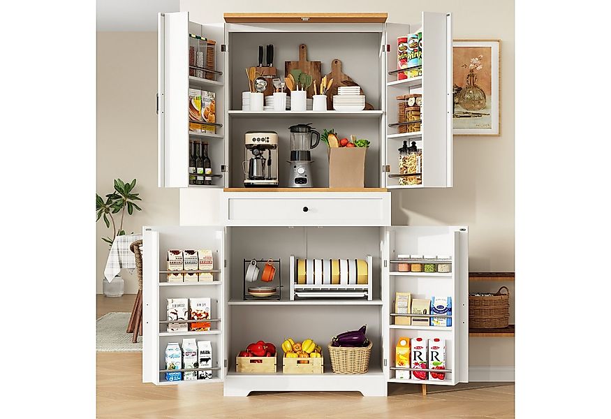 MODFU Hochschrank Küchenschrank,Vitrinenschrank,Buffetschrank (mit 12 Türfä günstig online kaufen