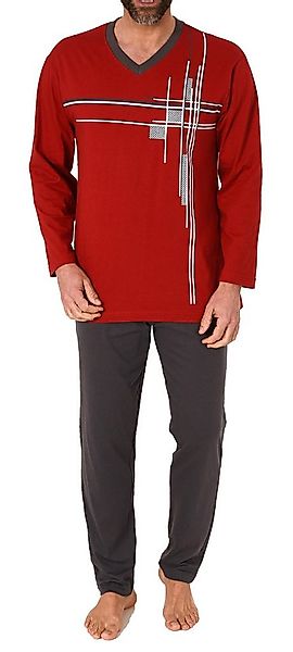 Normann Pyjama Herren Schlafanzug langarm Pyjama mit Frontprint - auch in Ü günstig online kaufen