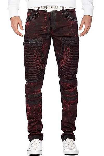 Cipo & Baxx Bikerjeans Freizeit Hose BA-CD581 Bordeaux W38/L32 (1-tlg) Stra günstig online kaufen
