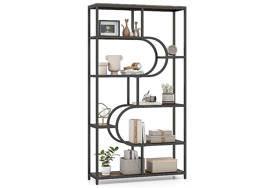 COSTWAY Bücherregal, 5-stöckiges Standregal geometrisch Metallrahmen 30x95x günstig online kaufen