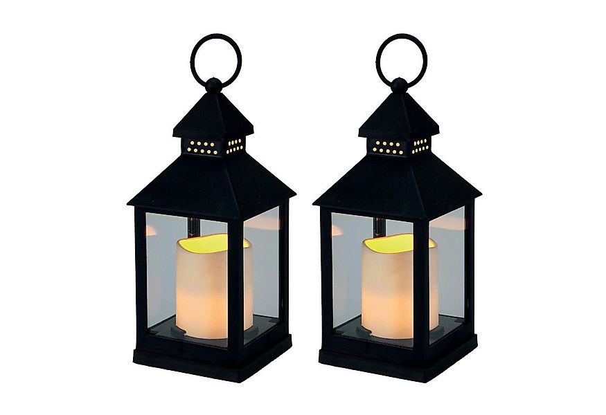 Mojawo Laterne 2x Laterne Windlicht Stalllaterne Gartenlaterne LED Kerze Ti günstig online kaufen