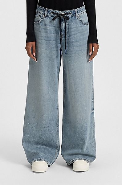 HUGO Blue Weite Jeans Gobana Baggy Jeans mit Kordelzug zum Binden günstig online kaufen