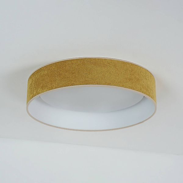LED-Deckenleuchte Plafond, senfgelb, Stoff, Ø 45 cm, 3-step günstig online kaufen